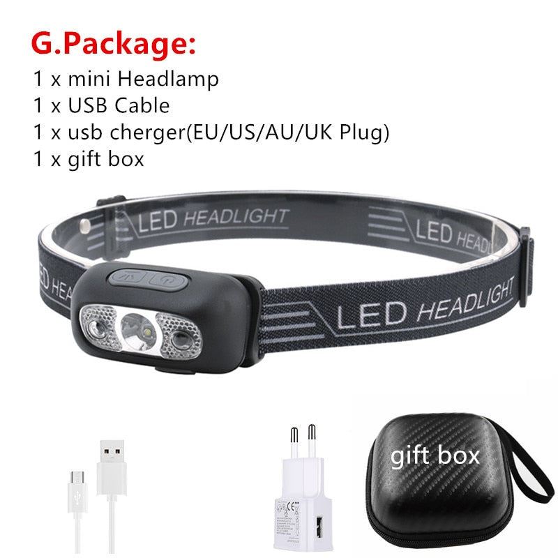Rechargeable Headlight Body Motion Sensor