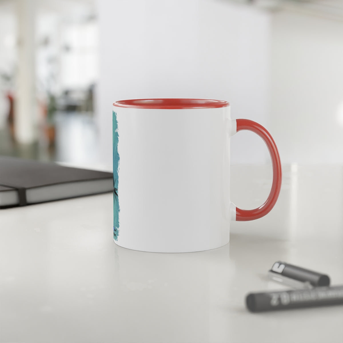 White Accent Mug, 11oz