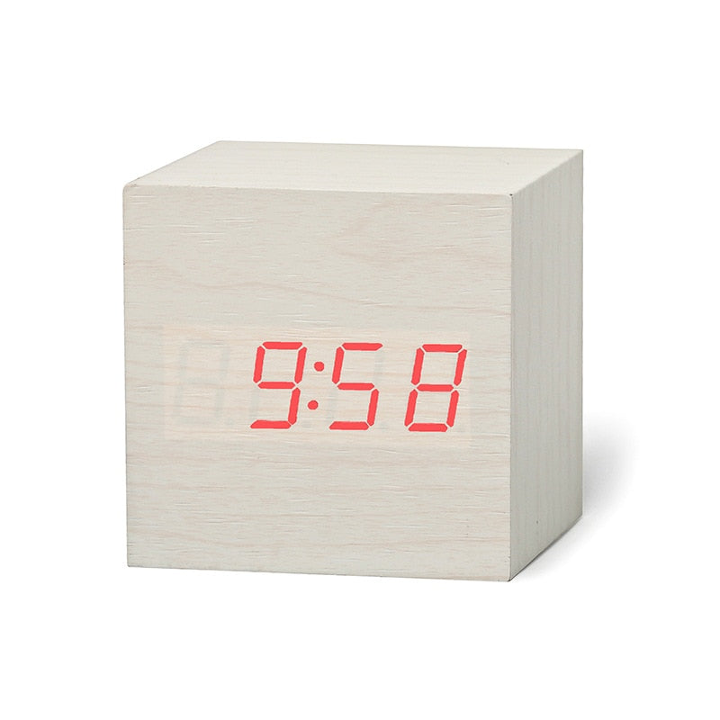 Wooden LED Alarm Clock