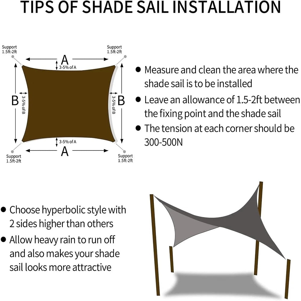 420D waterproof awning Shade sail
