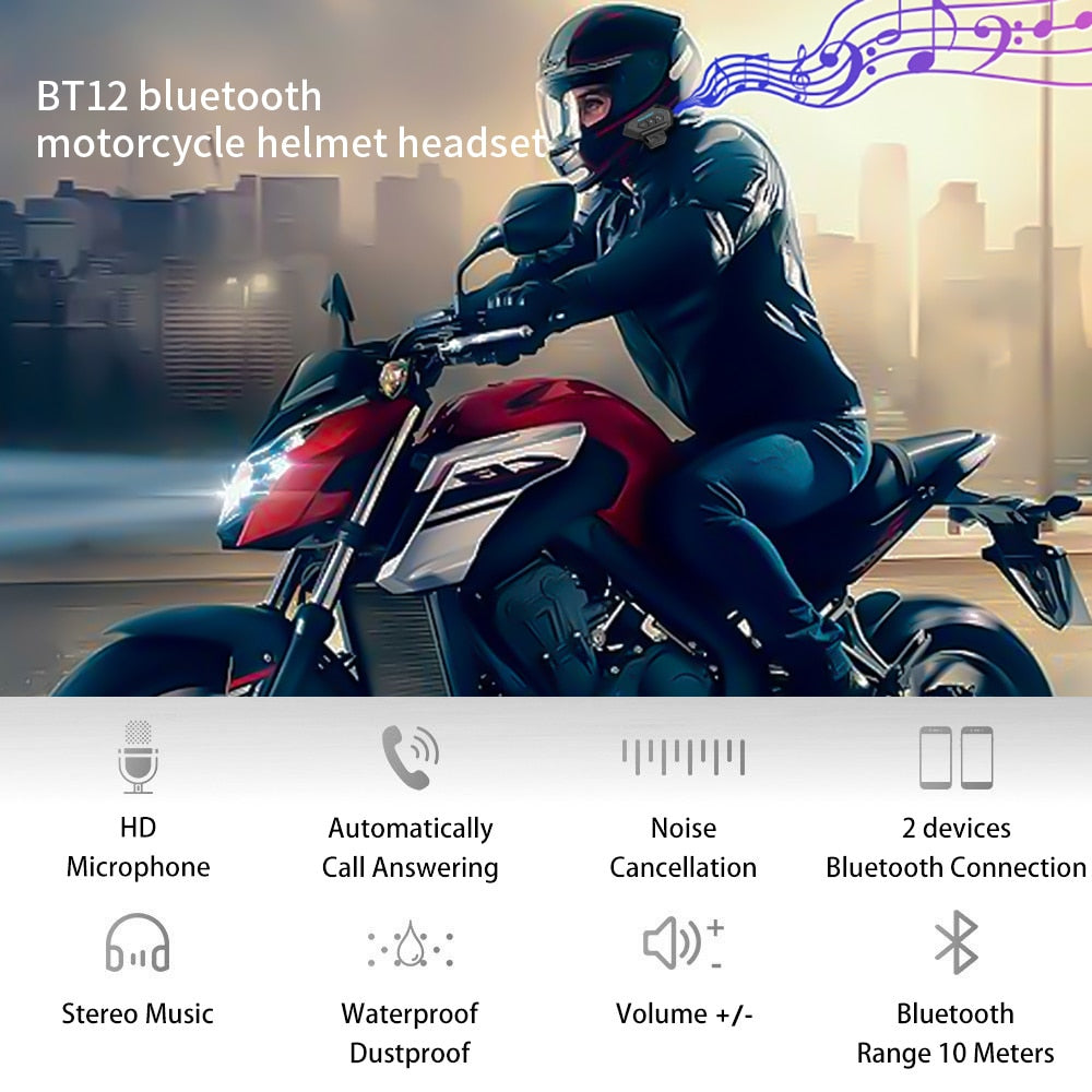 Wireless Handsfree Headset for Motorcycle