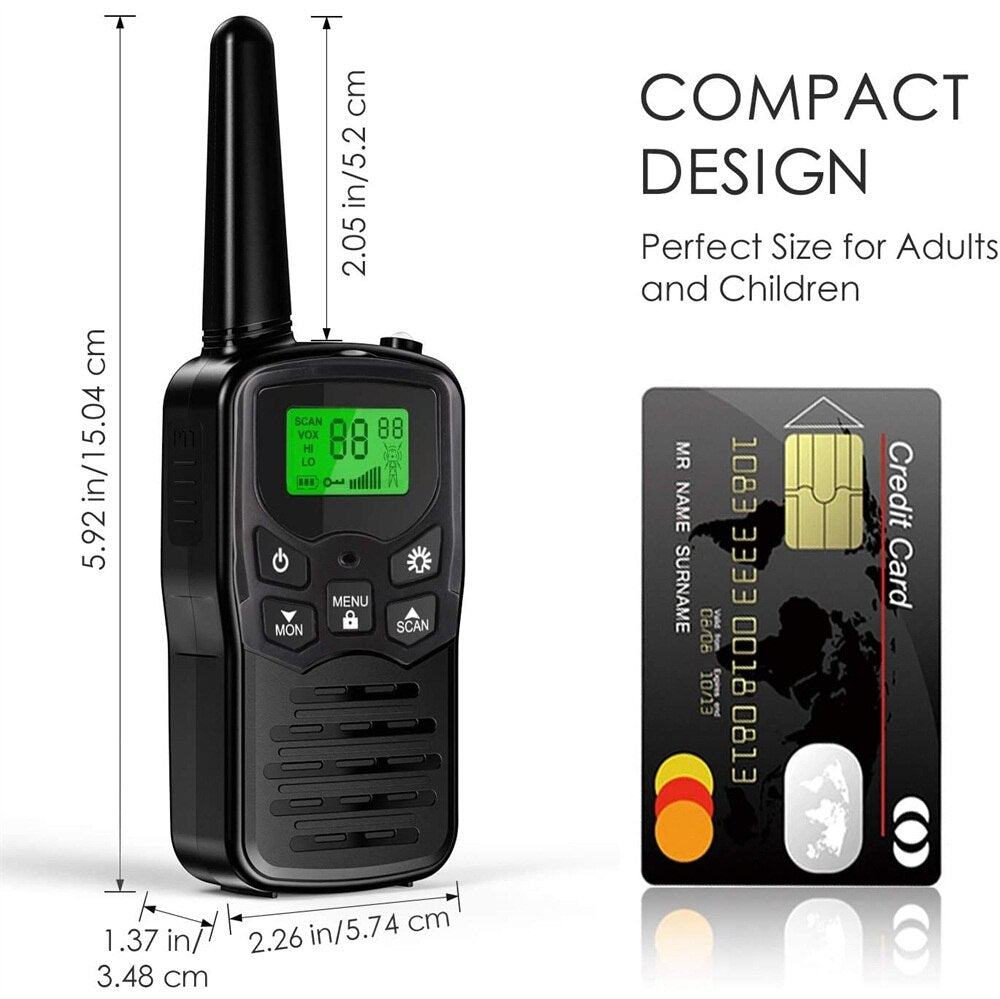 2Pcs Walkie Talkie portable radio transceiver