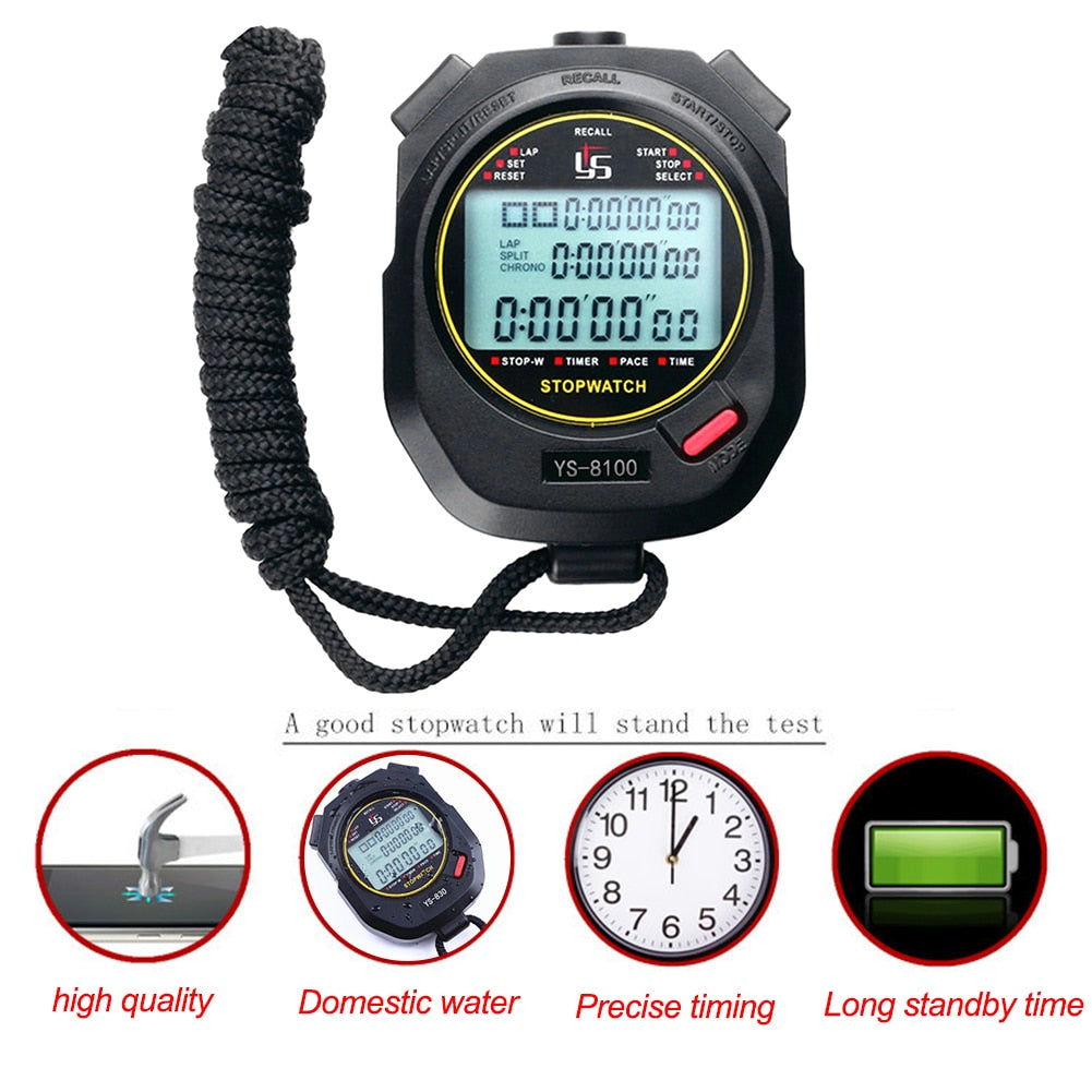 Professional Handheld LCD Digital Stopwatch