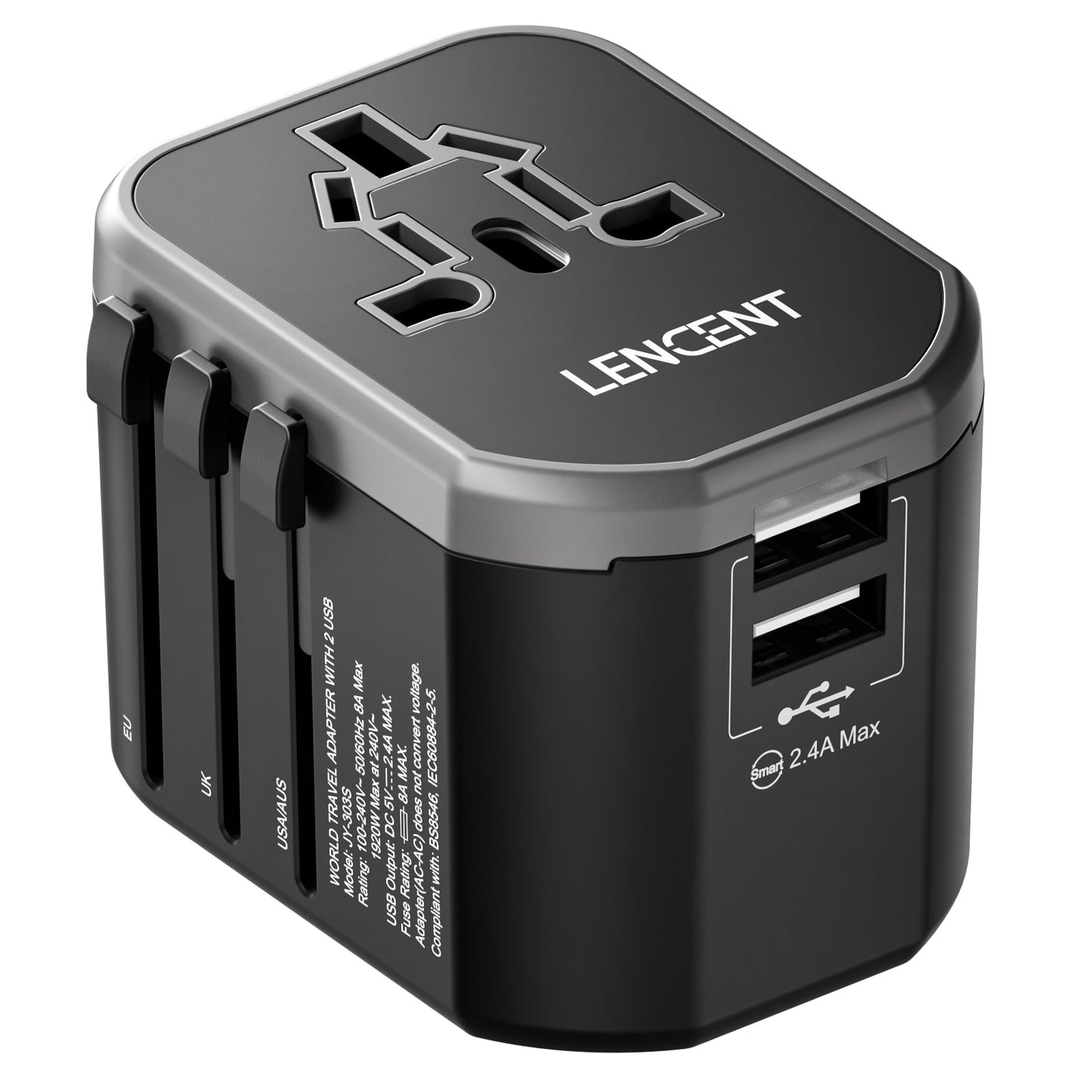 Universal All-in-one Travel Charger with 3 USB Ports