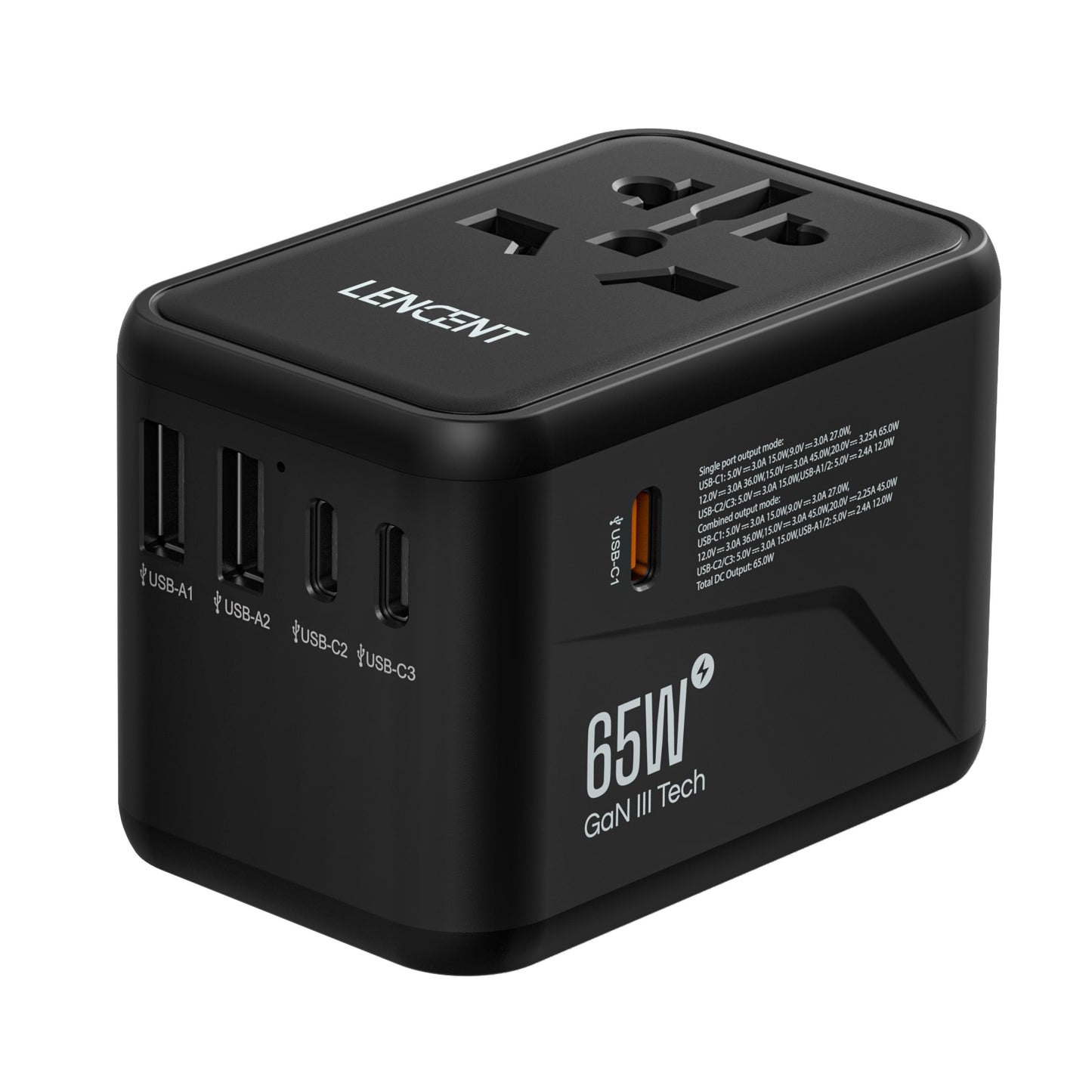 Universal All-in-one Travel Charger with 3 USB Ports