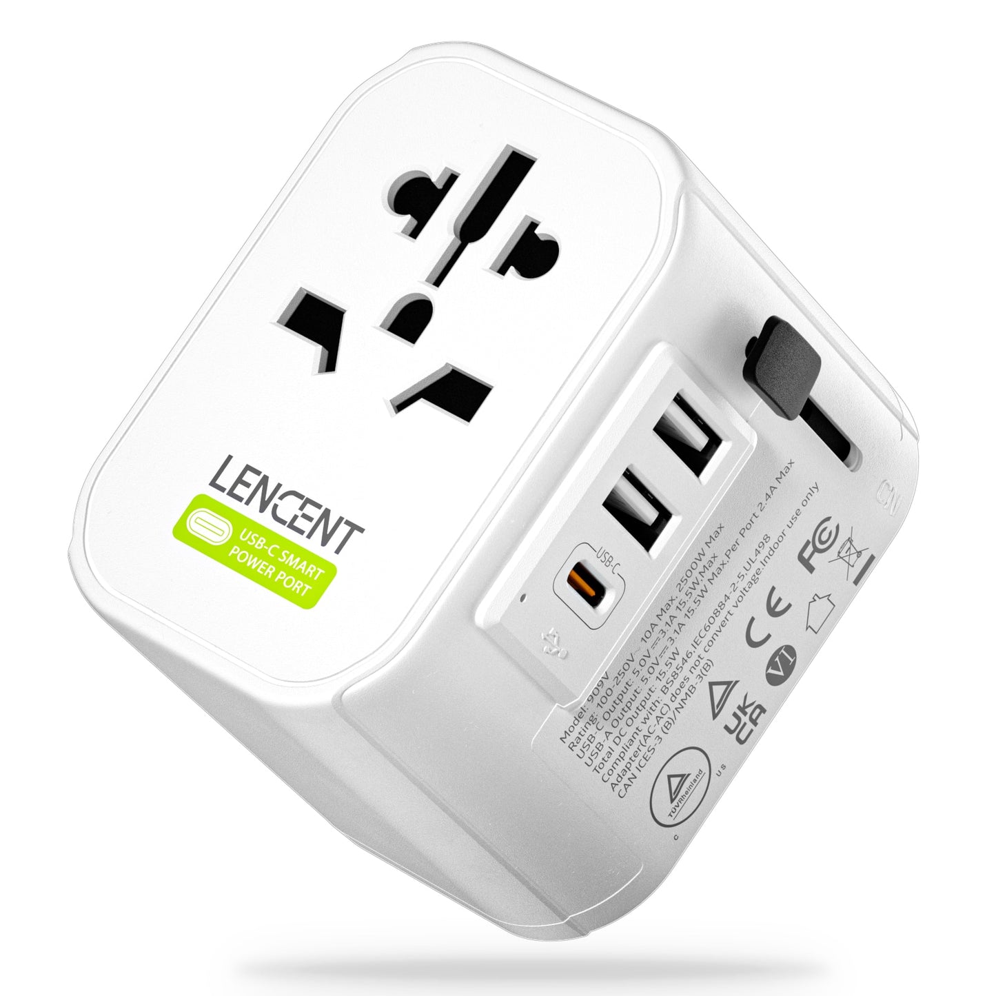 Universal All-in-one Travel Charger with 3 USB Ports